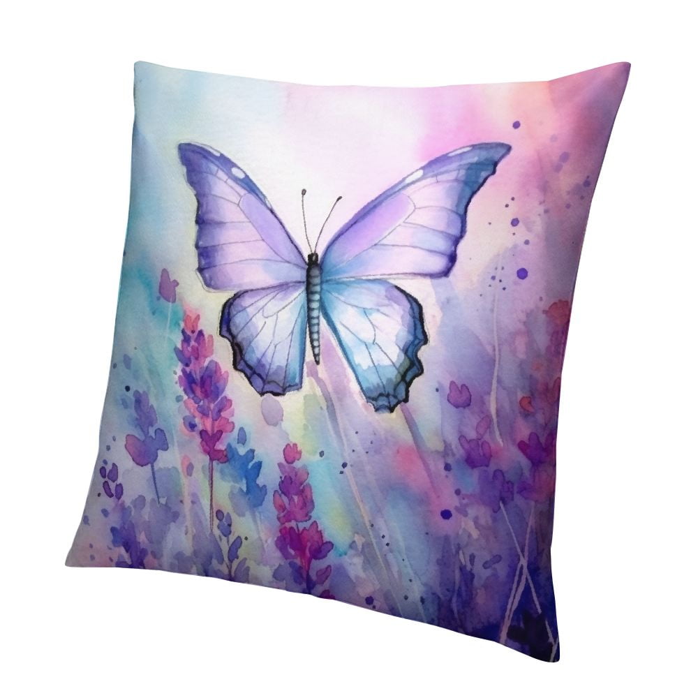 Chilfamy Purple Lavender Throw Pillow Covers ,Butterfly Pillow Cases