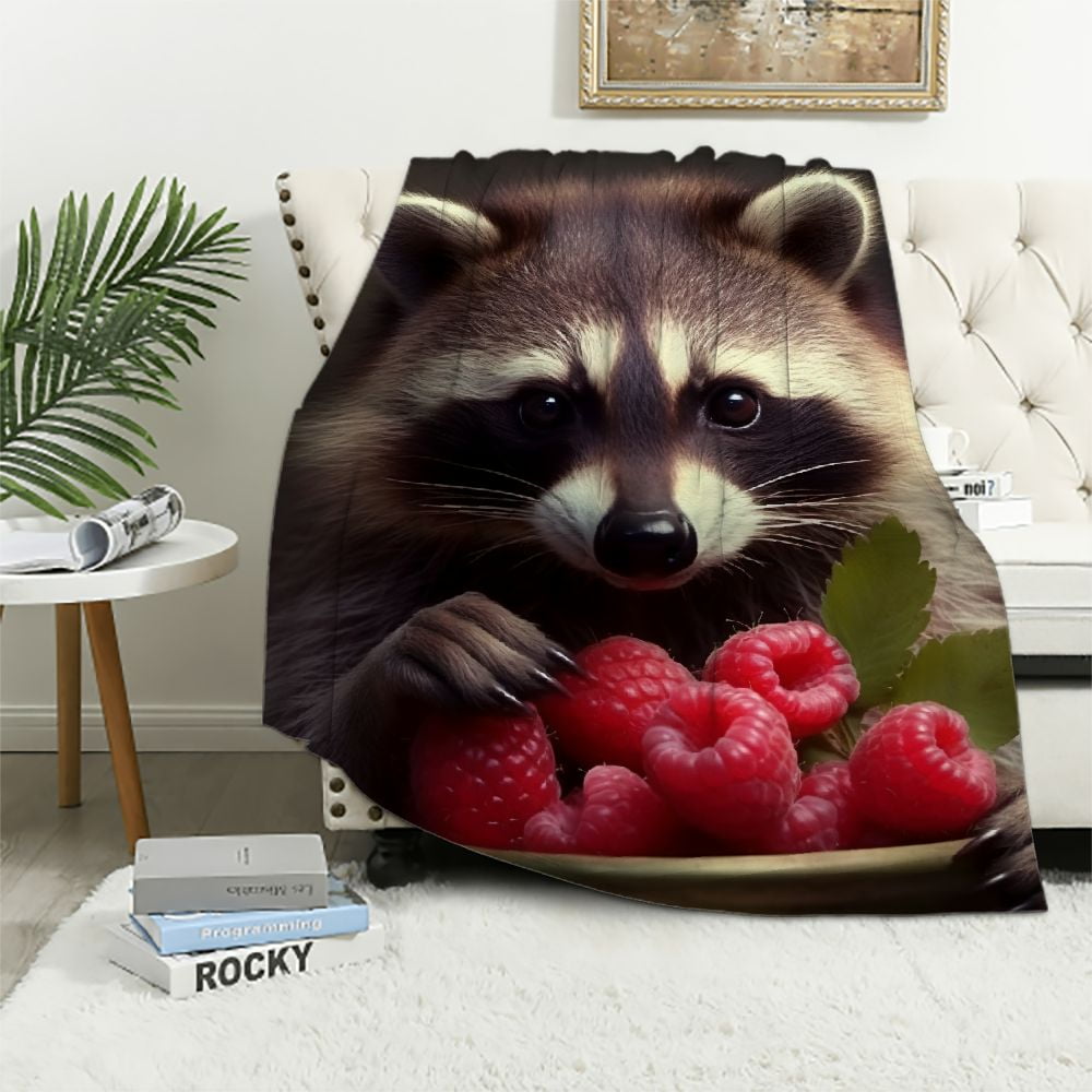 Raccoon Print Pattern Blanket