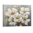 thumbnail image 1 of Chilfamy Ready to Hang Fall Decor White Gray Flower Canvas Wall Art Picture 20x16in for Living Room Bedroom 20x16in, 1 of 3