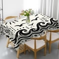 Chilfamy Rectangle Dining Tablecloth - Coastal Doodle Pattern With ...