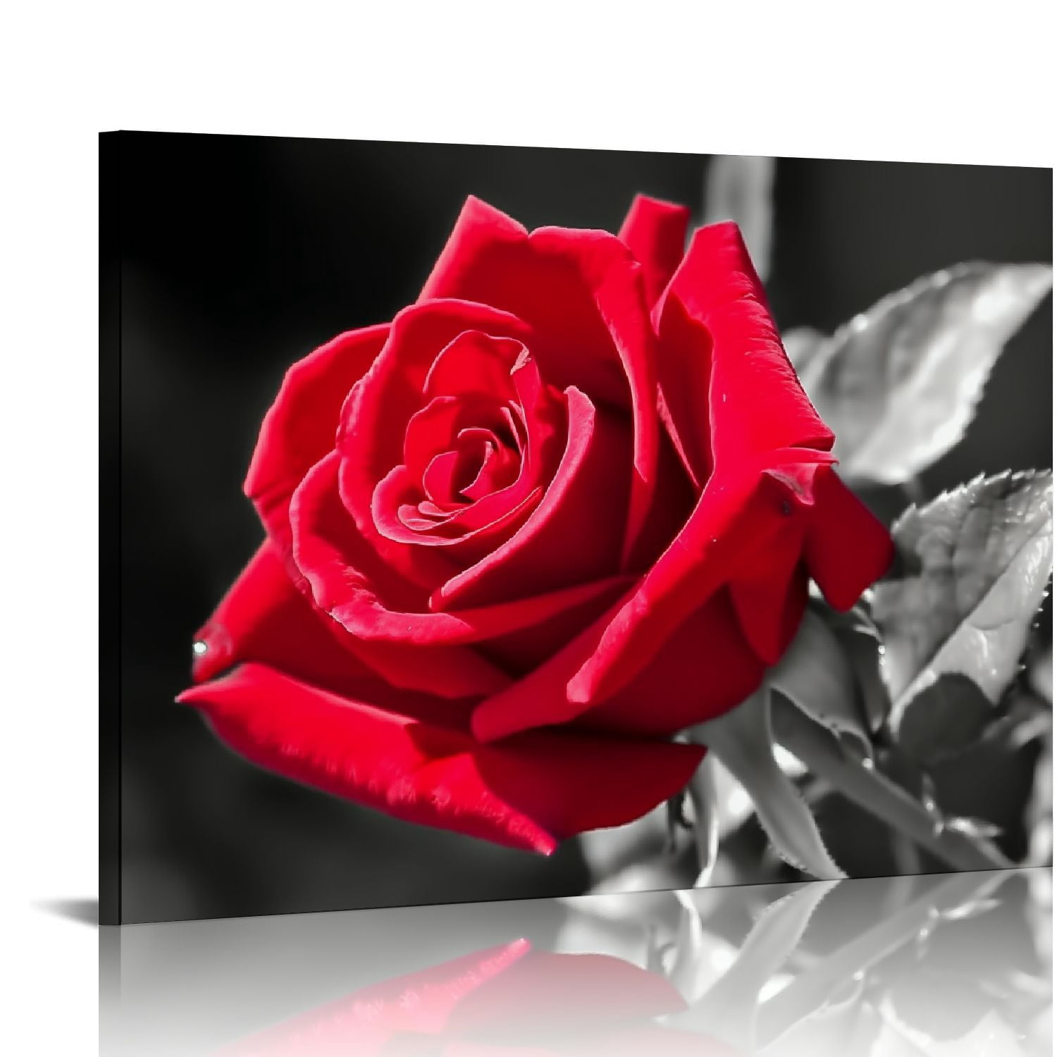 Chilfamy Red Rose Canvas Wall Art Decor Ready To Hang for Home Bedroom ...