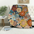 thumbnail image 1 of Chilfamy Retro 70s Floral Blanket, Hippie Summer Groovy Flower Power Flower Boho Print Throw Blanket for Couch Sofa Couch Chair, 1 of 6