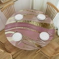 thumbnail image 1 of Chilfamy Rose Gold Marble Round Table Cloth Cover Washable Fitted Decorative Tablecloth Waterproof Polyester Tablecloth for Restaurants Banquets White, 1 of 8