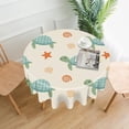 Chilfamy Round Tablecloth,Sea Turtle Journey Premium Polyester Straight ...