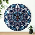 thumbnail image 1 of Chilfamy Round Wooden Wall Clock with Flower Design Print, Perfect for Living Room, Dorm, Bedroom, Kitchen, Home Office, 10 Inches, Silent, Battery Operated 10x10in, 1 of 8