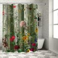 thumbnail image 1 of Chilfamy Rustic Wildflower Floral Botanical Shower Curtain for Bathroom Sage Green Leaves Spring Vintage Flower Bathtub Decor Plant Herbs Nature Cute Aesthetic Waterproof Polyester Fabric White, 1 of 7