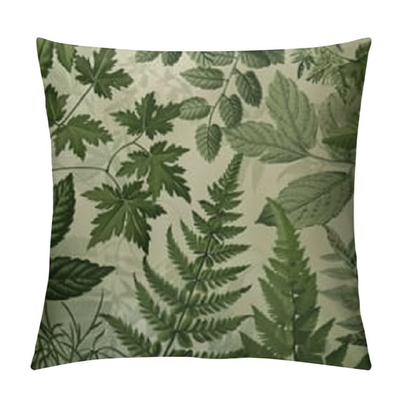 Chilfamy Sage Green Throw Pillow Cover Leaves Tropical Plant Leaf Botanical Vintage Floral Lumbar Pillow Case Soft Standard Pillow Cases with Zipper Decorative Cushion Cover for Bed White
