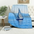 thumbnail image 1 of Chilfamy Sailing Boat Theme Throw Blanket for Sofa Couch Cozy Flannel Travel Outdoor, All Seasons Long-Lasting Blanket 40x50in, 1 of 6