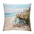 thumbnail image 1 of Chilfamy Short Plush Pillowcase 1 Piece Pillow Case Seaside Bicycle White, 1 of 5
