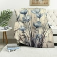 thumbnail image 1 of Chilfamy Silver Flowers Blanket Super Soft Flannel for Bed Sofa Living Room Decor All Seasons Gifts 40x50in, 1 of 6