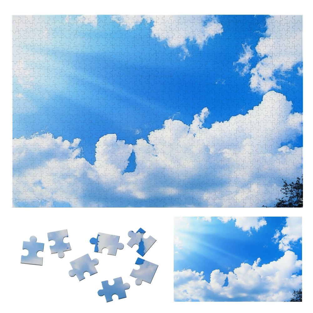 Chilfamy Sky Clouds Bench Wooden Jigsaw Puzzle for Adults and Kids ...