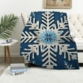 thumbnail image 1 of Chilfamy Snowflake Gifts Blanket Super Soft Flannel Blanket for Bed Sofa Living Room Decor All Seasons Exquisite Gifts 60x80in, 1 of 6
