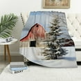 thumbnail image 1 of Chilfamy Snowy Barn Gifts Blanket Super Soft Flannel Blanket for Bed Sofa All Seasons Living Room Decor 60x80in, 1 of 6