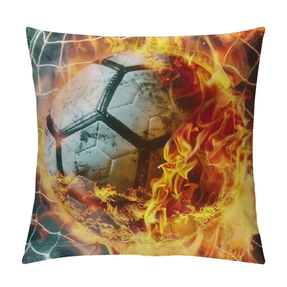 Chilfamy Soccer Ball Throw Pillow Covers Home Couch Decor Pillowcase