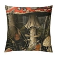 thumbnail image 1 of Chilfamy Square Throw Pillow Covers Forest Mushrooms Green Leaves Pillow Cases Decorative for Home Bedroom Sofa Meadow Floral Butterfly Dragonfly Painting Pillowcases  White, 1 of 5