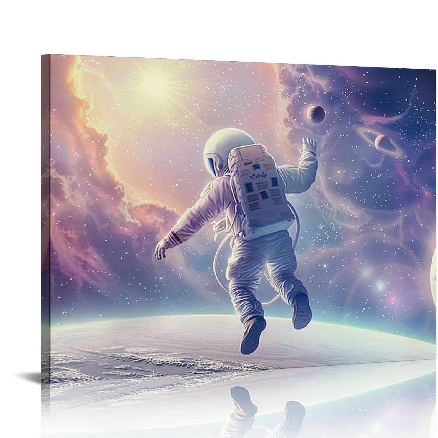 Chilfamy Stars Planets Astronaut Canvas Wall Art Decor | Ready To Hang ...