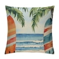 thumbnail image 1 of Chilfamy   Summer Beach Throw Pillow Covers Starfish Surfboard Palm Tree Seaside Scenery Decorative Pillows Soft Cushion Cases for Couch Sofa Bed Home Decor White, 1 of 5