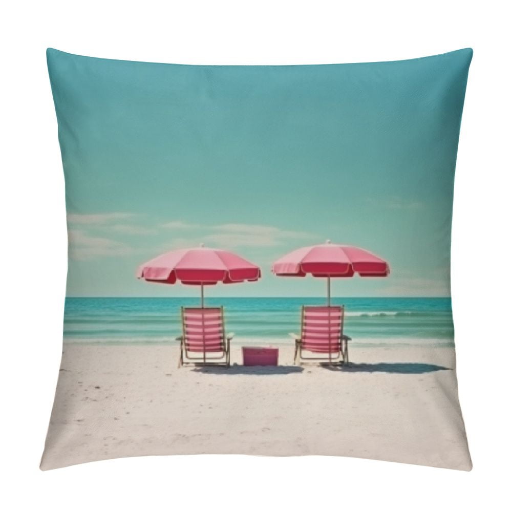 Chilfamy Summer Beach Vibes Fashion Style DirtResistant Throw Pillow