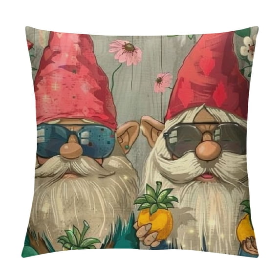 Chilfamy Summer Pillow Covers Gnomes Popsicle Ice Cream Hello Sweet Summer Vibes Pillows Decorative Throw Pillows Summer Decorations Farmhouse Decor Cushion Case for Sofa Couch 20x20in