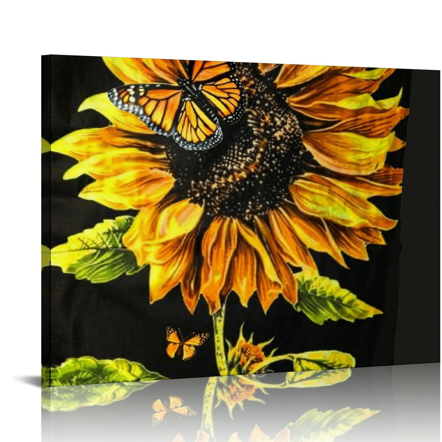 Chilfamy Sunflower Butterfly Wall Decor Canvas Art for Home Bedroom ...