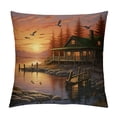 thumbnail image 1 of Chilfamy Sunset Birds Water Modern Farmhouse Rustic Decorative Couch Pillow Cases with Zipper Home Decor Aesthetic Decor Square 1PC 24x24in, 1 of 5