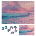 thumbnail image 1 of Chilfamy Sunset Ocean Wave Wooden Jigsaw Puzzle Challenging Difficult Wood Puzzles for Adults Gift for Family Friends 300 PCS, 1 of 6