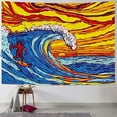 thumbnail image 1 of Chilfamy  Sunset Surfer Ocean Wave Surf Tapestry Wall Hanging  50x40inch, 1 of 6