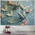 thumbnail image 1 of Chilfamy Tapestry Wall Art Origami Cranes Floral Wall Hanging Tapestry Home Decor For Bedroom Living Room Dorm Beach Blanket Painting, 1 of 6