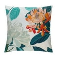 thumbnail image 1 of Chilfamy  Teal Coral Floral Lumbar Pillow Covers Turquoise Green Leaves Orange Flower Rectangular Pillow Cases Blue Red Aqua Cushion Case Home Decor for Sofa Couch Living Room 18x18in, 1 of 5