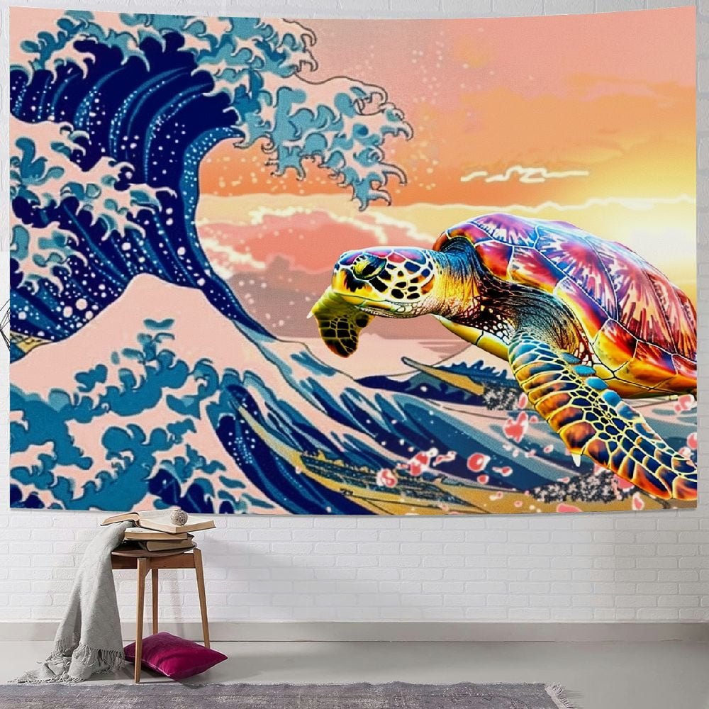 Chilfamy The Great Wave Tapestry Japanese Ocean Wave Tapestries Trippy ...