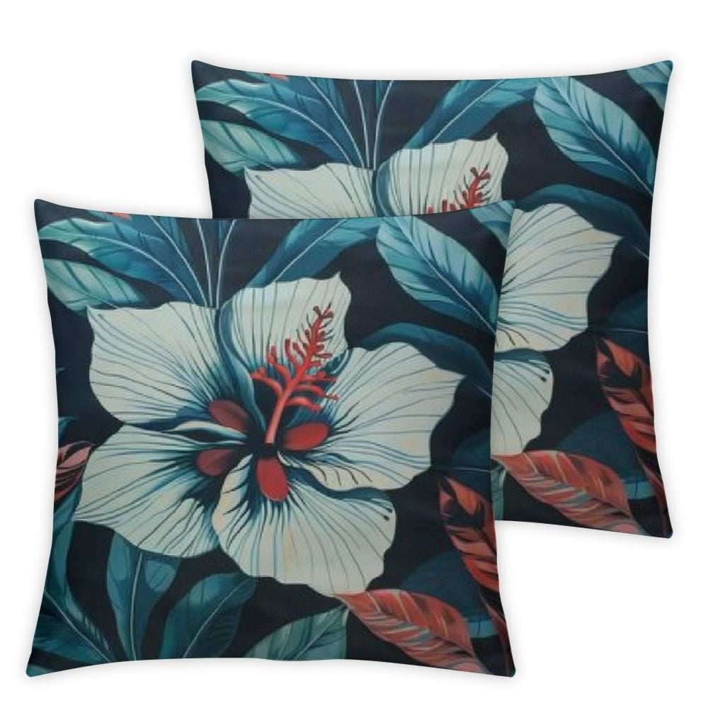 Chilfamy Throw Pillow Covers Flowers Red Blue Green Pattern Print