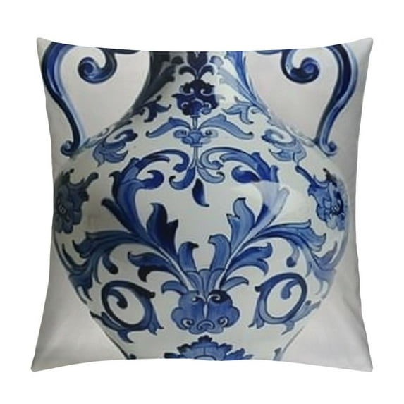 Chilfamy Throw Pillow Covers Home Décor Floor Pillows Cover for Couch Cushion Cover Decorative Pillowcase, Chinese Blue and White Porcelain Bottles 12x12in
