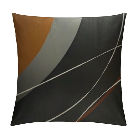 Chilfamy Throw Pillow Covers Modern Abstract Orange Stripes Gray Black White Acrylic Bold Grey Decorative Pillow Cases Home Decor Square Pillowcases White