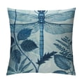 thumbnail image 1 of Chilfamy   Throw Pillow Covers Vintage Blue Dragonfly Flowers Leaves Design Square Pillowcase for Home Decor Sofa Car Bedroom Pillow case White, 1 of 5