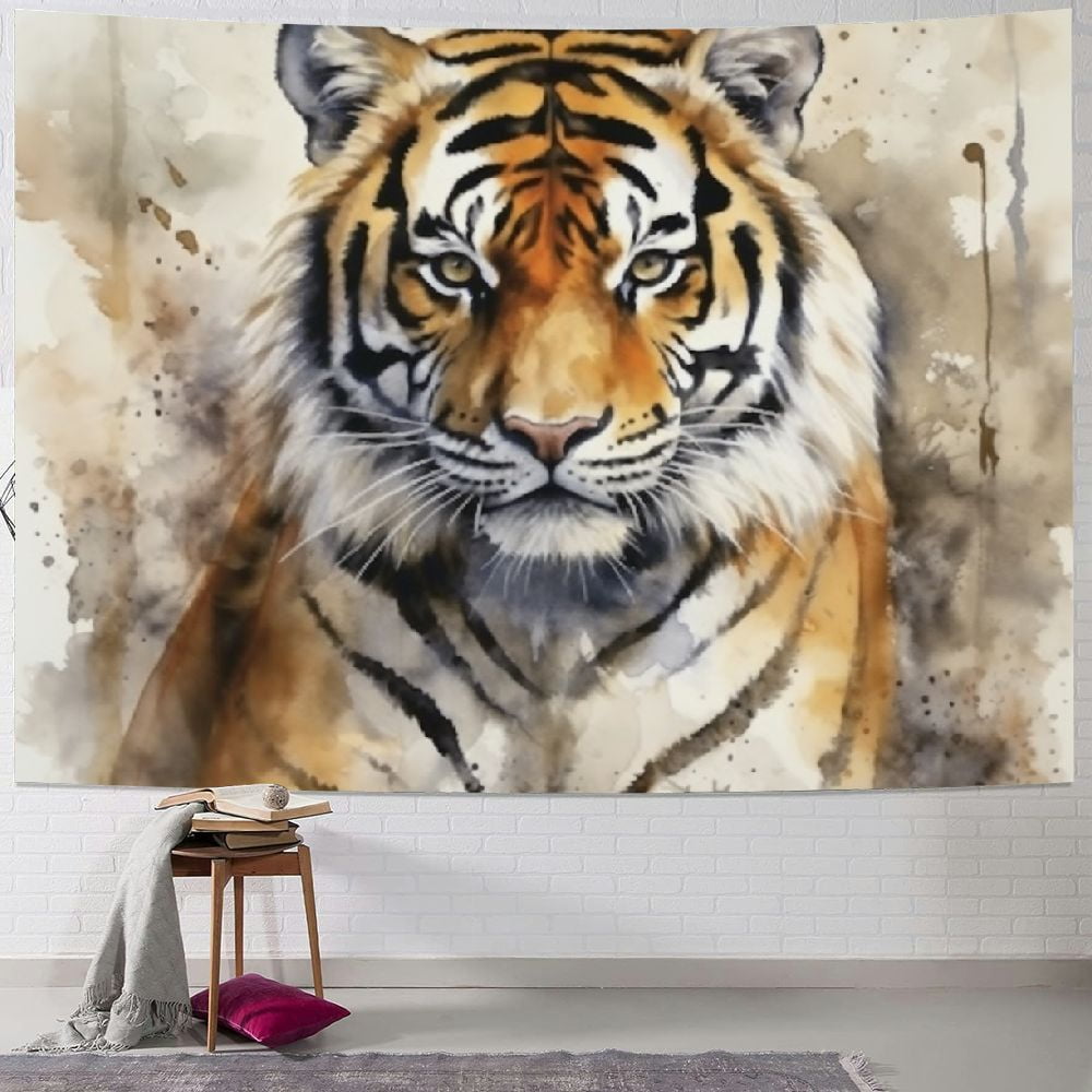 Chilfamy Tiger Tapestry, Animal Tapestry Wall Hanging, Aesthetic