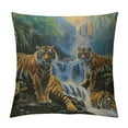 thumbnail image 1 of Chilfamy   Tiger Throw Pillow Cover Tropical Banyan Tree Pure Limestone Waterfalls Paradise Forest Cozy Square Cushion Case for Men Women Boys Girls Room Home Decor White, 1 of 5