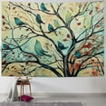 thumbnail image 1 of Chilfamy Tree Of Life Tapestry Wall Hanging, Abstract Ornate Spring Season Flowers and Birds on Tree Branches Animal Art Illustration Tapestries for Bedroom Home Decor Multi Color Painting, 1 of 6