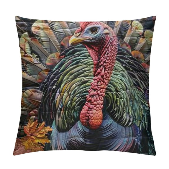 Chilfamy Turkey Throw Pillow Cover Wildlife Bird Pheasant Pillow Cover Hunting Turkey Cushion Cover Farmhose Bird Chicken Reversible Cushion Case for Adult Men Women White