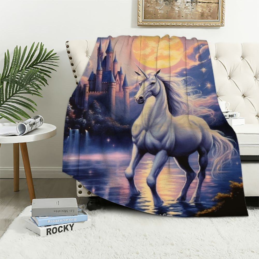 Chilfamy Unicorn Blanket for Bed,Unicorn Throw Blanket for Girls, Women