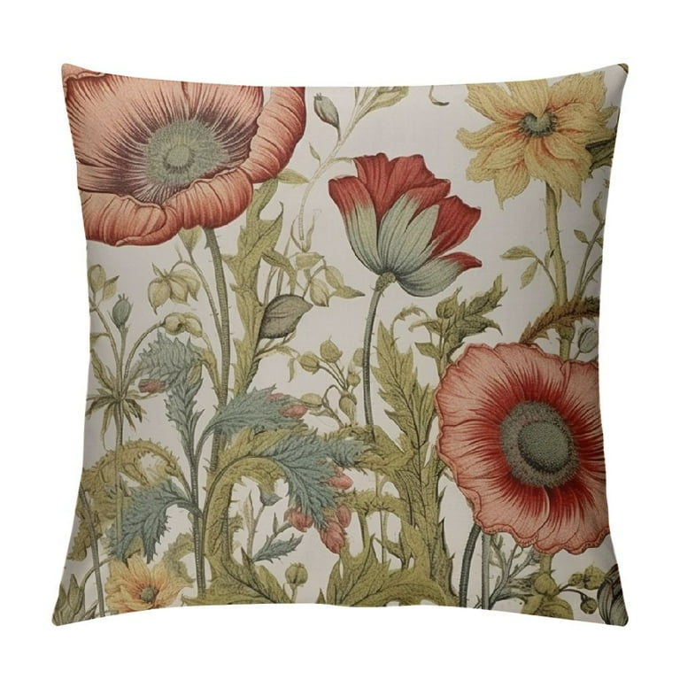 Cushion Covers Country Toss Pillows Chilfamy Vintage Flower Throw