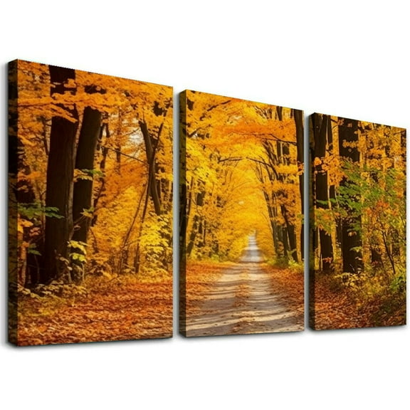 Chilfamy Wall Art Canvas 3 Piece Set - Thanksgiving Autumnal Scenery Ready to Hang 12x16x3pcs