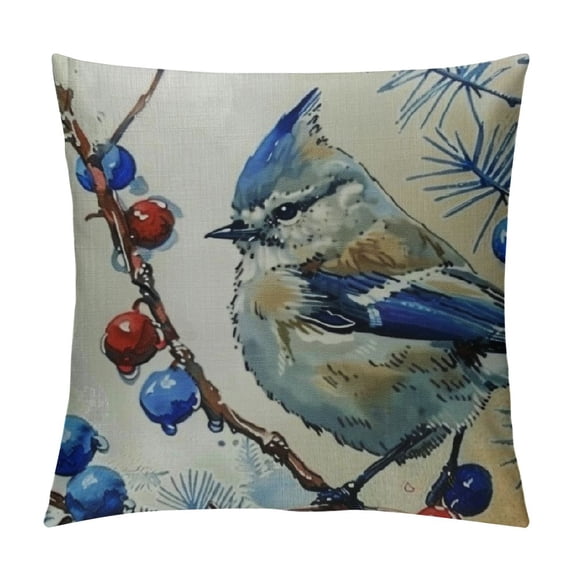 Chilfamy Watercolor Bird Blue Throw Pillow Covers Pillow Cover Throw Pillow Cases Double Sided Plush Pillow Covers Decorative Throw Pillows Covers for Couch Living Room Bedroom White