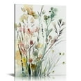 thumbnail image 1 of Chilfamy Watercolor Botanical Wall Art Sage Minimalist Green Bathroom Wall Decor Boho Floral Canvas Painting Floral Wildflower Picture for Bedroom Kitchen  12x16 in, 1 of 5