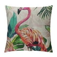 thumbnail image 1 of Chilfamy  Watercolor Flamingo Throw Pillow Covers Summer Tropical Green Palm Leaf Background Pillowcase Birds Square Home Sofa Outdoor Decor Cushion Cover ，Multi-Size, 1 of 5