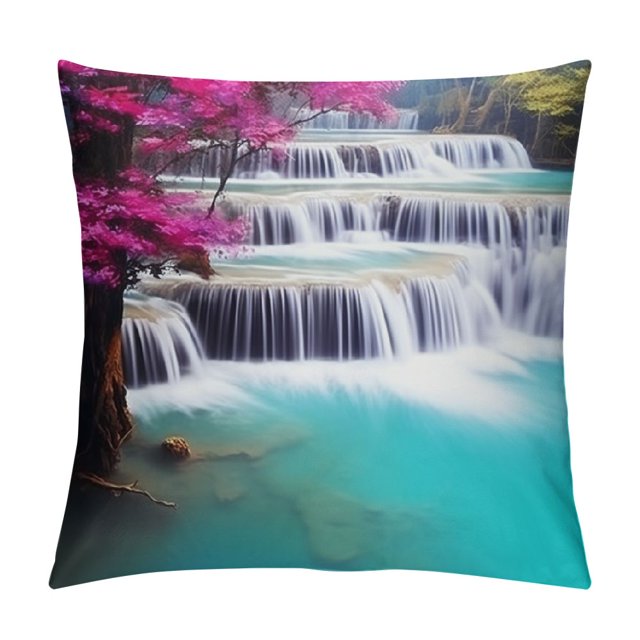 Chilfamy Waterfall Flowers Impressionist Painting Fashion Style Dirt