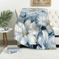 thumbnail image 1 of Chilfamy White Flowers Ideal Comfy Throw Blanket Lightweight Soft Blanket for All Seasons Super Soft Blanket 60x80in, 1 of 6