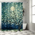 thumbnail image 1 of Chilfamy White Flowers Starry Sky Modern Waterproof Shower Curtain with Hooks for Country Cottage & Farmhouse Bathroom Decor 100% Polyester Fiber Home Bathtubs Bathroom Curtain Decoration 36x72, 1 of 7