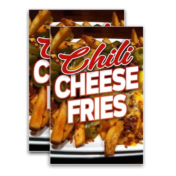 Chili Cheese Fries (24" X 36") Vinyl Decal Only (Pack of 2) |Sign|Sticker|Poster