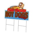 thumbnail image 1 of Chili Cheese Hot Dogs 24" x 36" Yard Sign & Stake | Advertise Your Business | Stake Included Double Sided Image | Made in The USA, 1 of 3