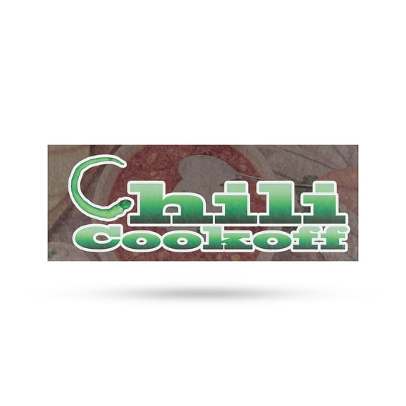 Chili Cook Off Vinyl Decal 12 Inch x 5 Inch Weatherproof Heavy-Duty Adhesive Backing | Community Events, Food Competitions, Local Fun | Made in USA